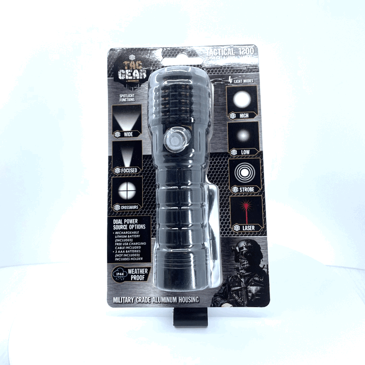 TACGEAR FLASHLIGHT & LASER 6 PIECES PER DISPLAY