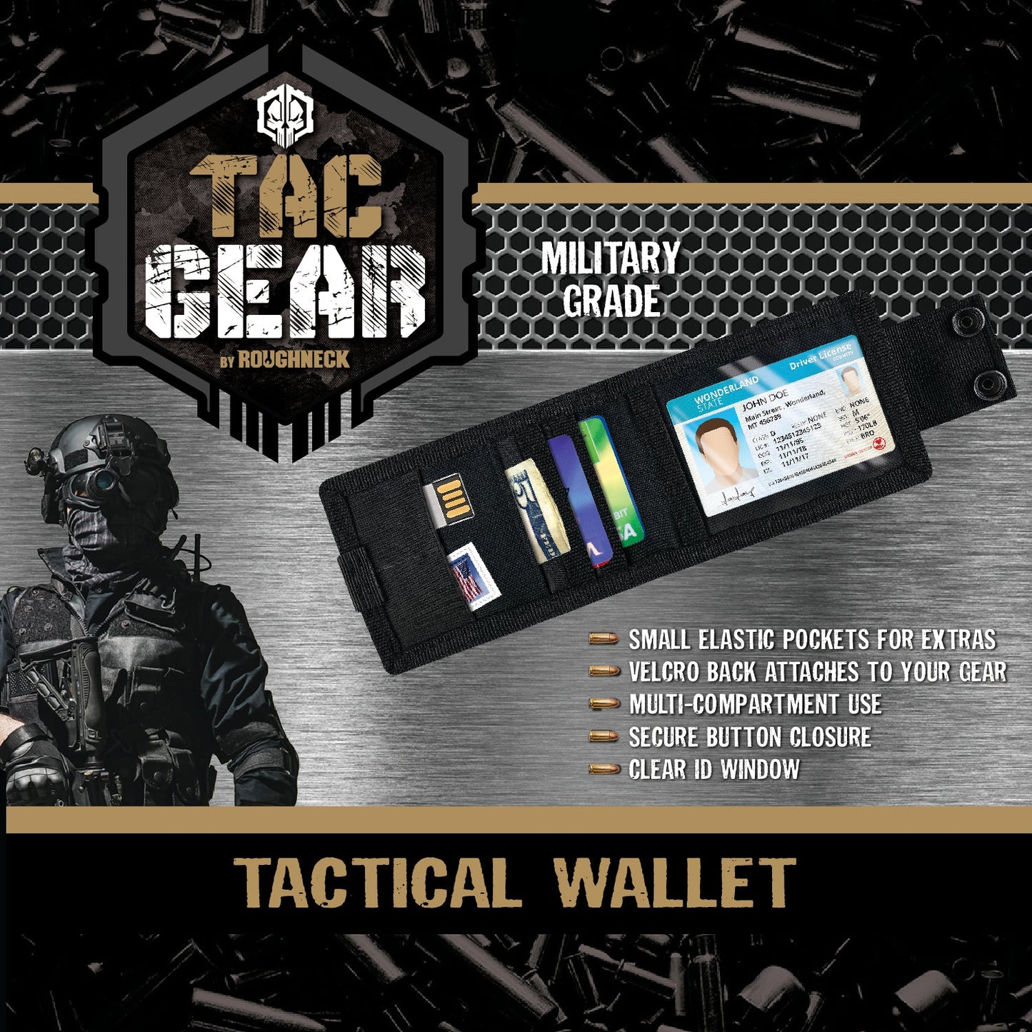 TACGEAR SNAP WALLET 6 PIECES PER DISPLAY