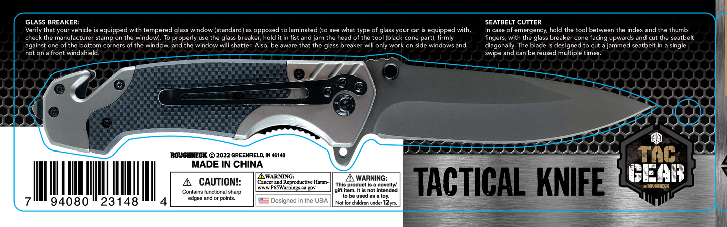 TACGEAR KNIFE 6 PIECES PER DISPLAY